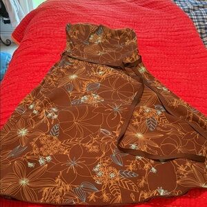 Miss Me Brown Floral Strapless Dress